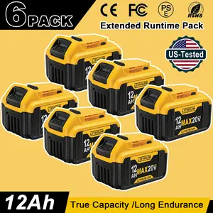 Value 4-Pack / 6-Pack 20V High Capacity Replacement Battery Compatible with DeWalt 20V Max Tools, Jobsite Performance, Lithium-Ion Power Pack for Saws & Drills