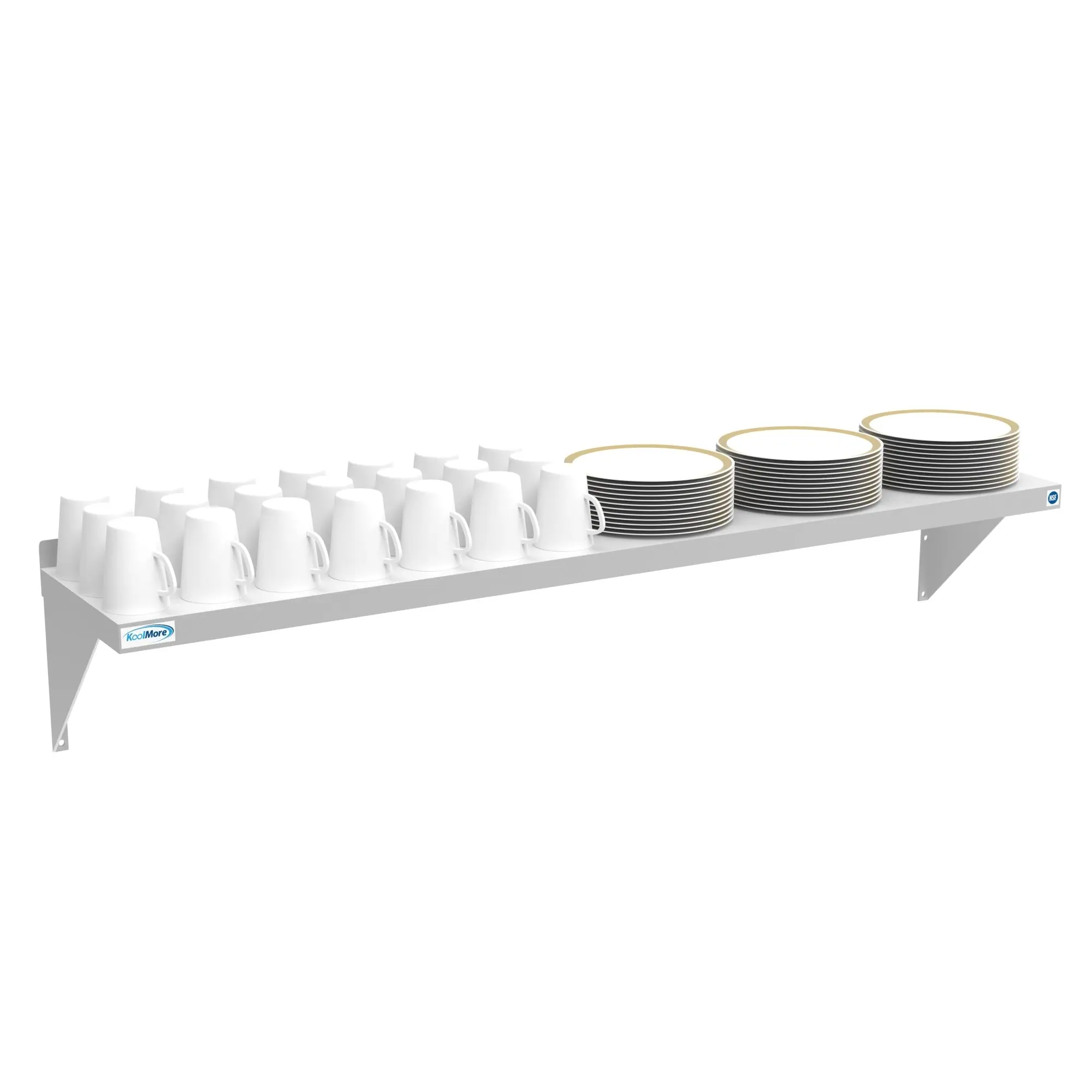 12"x60" 18-Gauge Stainless-Steel Heavy-Duty Wall Shelf, Durable Steel Floating Shelves for Kitchen, Wall-Mounted Storage Solutions