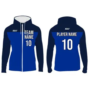 Custom Dark Blue Full Zip  Adult Youth Unisex  Hooded Jacket