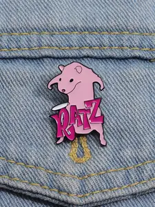 Cute Rat & Letters Design Brooch, Fashion Alloy Pink Brooches for Daily Use, Enamel Brooch Suitable for Backpacks, Jeans, Scarves, Hats Decoration Fixed Buckle, Casual Alloy Brooches for Men & Women, Fashion Accessory