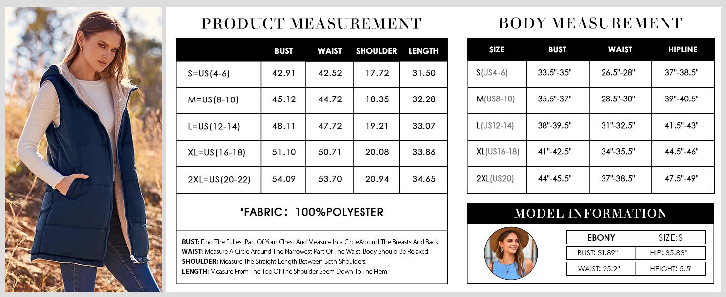 BTFBM Long Puffer Vest Women Fleece Sherpa Jacket Sleeveless Hooded Reversible Zip Up Winter Coat Fall Vests Outerwear