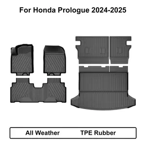 2024 2025 Prologue Floor Mats & Cargo Liner & Backrest Mat Fit for Honda Prologue: All Weather Protection Trunk Mat with Back Seat Cover - 1st & 2nd Full Set Floor Liner Prologue Accessories Black