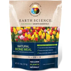 212 MAIN Organic Bone Meal - 4 lbs Earth Science Growth Support, Phosphorus-Rich Natural Soil Enhancer, Organic Fertilizer for Root Boost
