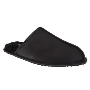 Avalanche Faux Leather Slippers Men's  Cozy Comfortable Warm House Shoes SlipOn Durable Sole (Adult)