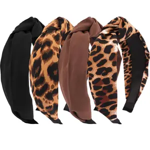 4 count Leopard Knotted Headbands for Women - Stylish  Print Hair Hoops for Daily Styling, Casual Outings, Party &  Giving