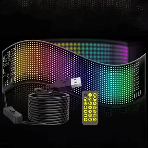 RGB Color Changing LED Strip Light, APP Control LED Matrix Panel, Waterproof LED Light Strip with Remote Control, Decorative Light for Car, Truck, Shop Window