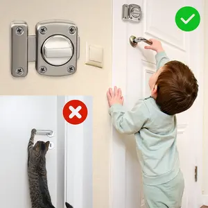 Family Safety Door Lock Rotating Bolt Latch Sliding Lock Twist Rotate Barrel Lock for Bathroom Toilet Door Locks Hooks Bolts Security