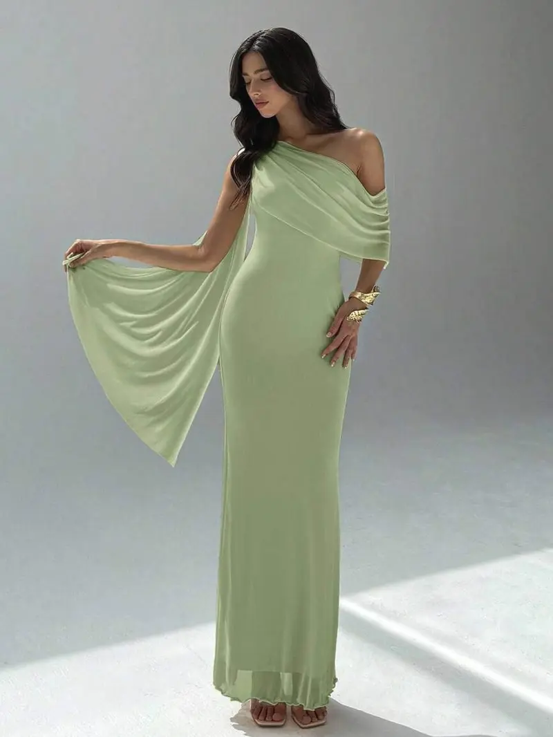 green asymmetrical dress - TikTok Shop
