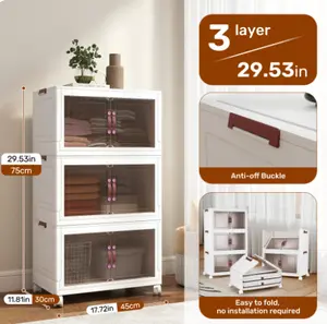 Three-layer plastic folding storage cabinet Three-layer plastic folding storage cabinet