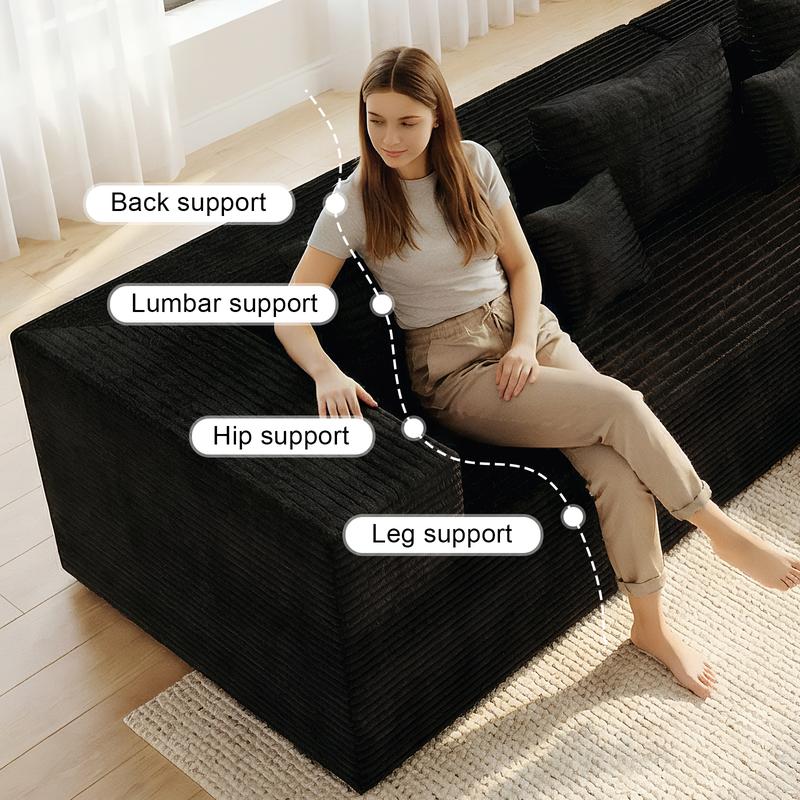 Compressed Sofa - versatile, frameless sofa bed and recliner with a multi-functional design, featuring built-in high-density support foam.  Suitable for bedrooms and living rooms, this sofa chair requires no assembly (includes 2 throw pillows).