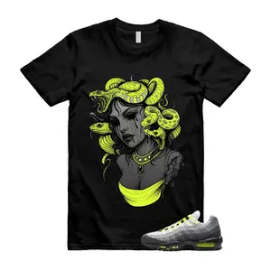 Air Max 95 Big Bubble Neon Yellow Black Cool Grey 2026 OG T Shirt Match SNAKES