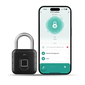 Smart Fingerprint Password Padlock, Biometric Smart Lock, IP67 Waterproof & Dustproof Padlock, Bluetooth-compatible APP Management Padlock, Smart Security Lock for Suitcases, Doors, and Lockers