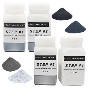 4-Step Rock Tumbler Grit Set,Rock Tumbler Grit Polish Refill Kit,Includes Step #1,#2,#3,#4 Grits,Ideal for Any Rock Tumbler & Stone Polisher,1 LB Each Step