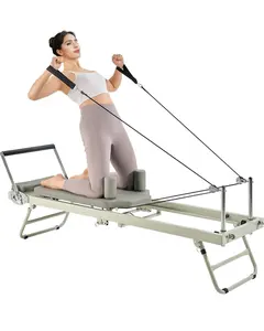 Foldable Pilates Reformer Machine For Home Gym - Portable, Space-Saving, Adjustable Resistance Spring System, Full-Body Pilates Equipment With Detachable Foot Bar And Non-Slip Rails, Ideal For At-Home Workouts And Rehab