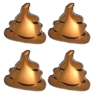 Funny Poop Balloons Hilarious 30th 40th 50th Birthday Decorations for Men Foil Poo Helium Balloons 4 Pcs