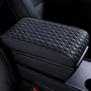 Car Armrest Box Cushion, Memory Foam Comfortable High Elasticity, Center Console Cover,Car Armrest Sest Box Cover Protector, Arm Rest Cushion for SUV/Truck/Vehicle (Black)