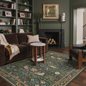 【Summervibes】GENIMO Home Rug – Soft, Non-Slip, Pet Friendly, Machine Washable Carpet, Ideal Area Rug for Living Room, Bedroom, Kitchen, Hallway Floor Decor ,ARC004-DARK GREEN