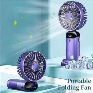 Mini Hand-held Fan Portable Folding Desk Fan Cooler Cooling USB Rechargeable Fan