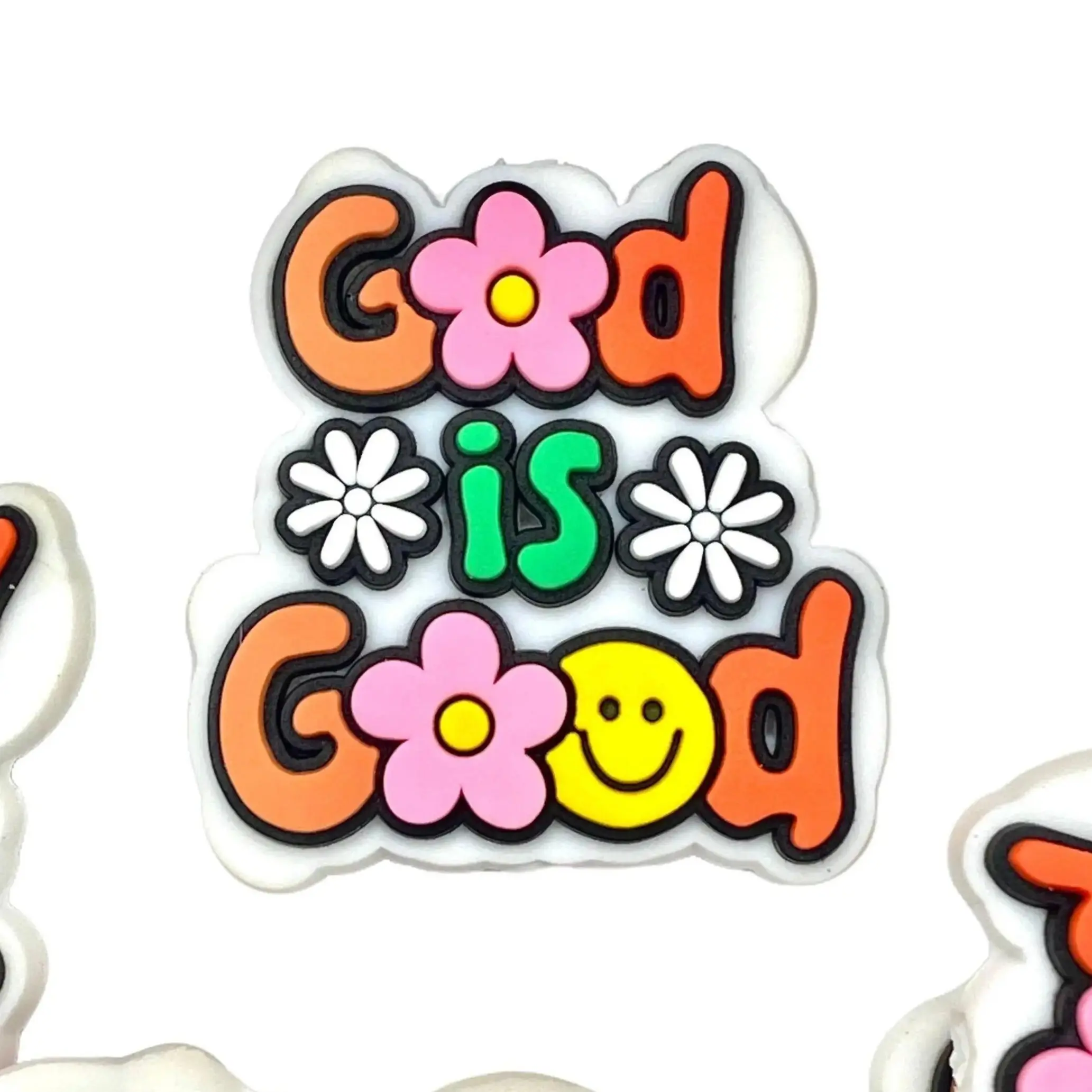 1pc God is Good 3.0 PVC Focal Beads
