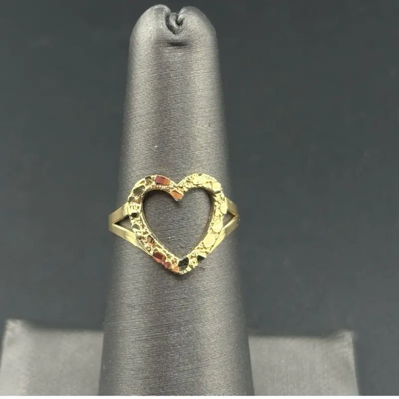 10k Gold Heart Ring for Women, Dainty Minimalist Design Fine Jewelry for Daily Wear