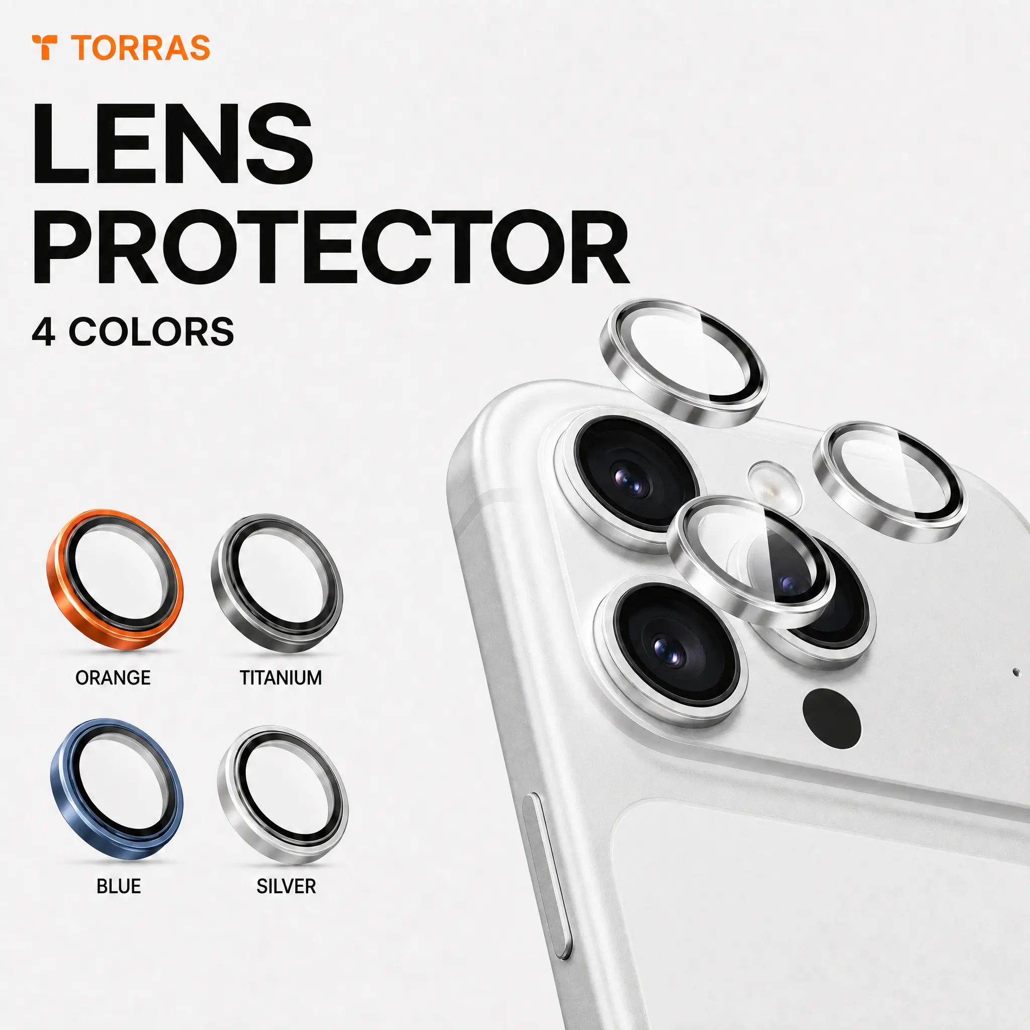 TORRAS Mobile Phone Camera Lens Protector for iPhone 17 Pro Max/17 Pro - 3-Year Ultimate Durability, 1:1 Invisible Fit, Ultra Clarity, Military-Grade 9H+ Aerospace Glass, Anti-Scratch, Metal Frame, Deep Blue, Phone Accessories