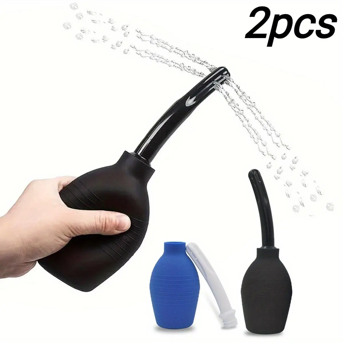 2pcs Silicone Ball Flush Cleaner with Silicone Nozzle Douche Cleaner ,Soft Silicone Material, ball rinser Gentle Cleaning Solution, Personal Care Product for Home & Travel, 360° Deep Cleansing Care Kit for men and women, Bathroom Supplies
