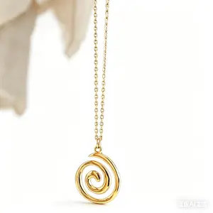 Ladies' stainless steel line necklace 40+1.97 inches retro minimalist pendant necklace suitable for daily wear