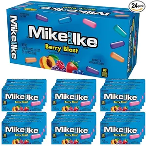 Mike and Ike Berry Blast Candy, 0.78 Ounce Box (Pack of 24), Chewy Candy, Vending Machine Candy Snack Sweet Fruit