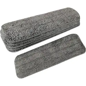 6 Pack Microfiber  Mop Replacement Heads for Wet Dry Mops,  Floor Cleaning Pads,  Replacement Refills Compatible with Bona Floor Care System - Dark Gray