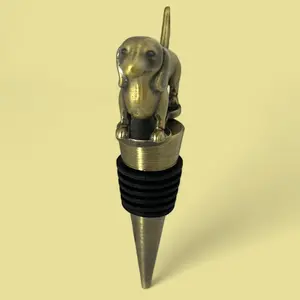 Sturdy Dachshund Weiner Dog Metal Wine Stopper Utensils for Bars and Kitchen