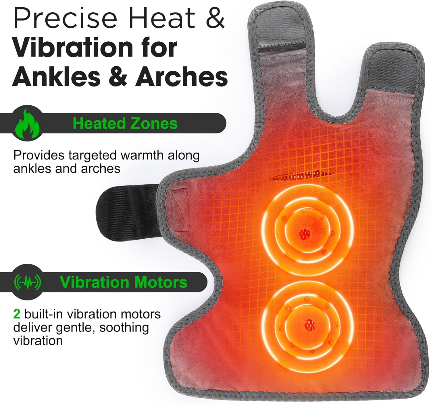 Cordless Ankle Massager for Pain Relief, Foot Massager for Neuropathy, Foot and Ankle Massager, Ankle Heating Pad with Massage, Adjustable Timer, 6 Heat Levels, 3 Vibration Modes, Single One ,Durable Ankle Support ,Durable Ankle Support