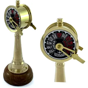 Mini Handmade Brass Nautical Ship Boat Telegraph Speed Controller Maritime Desktop Collectible Decor Vintage Gift
