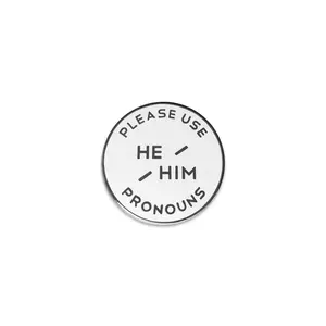 He/Him Enamel Pronoun Pin