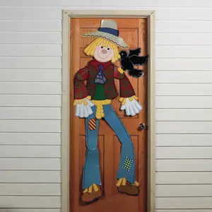 33" x 72" Halloween Jointed Scarecrow Cardstock Wall Cutout