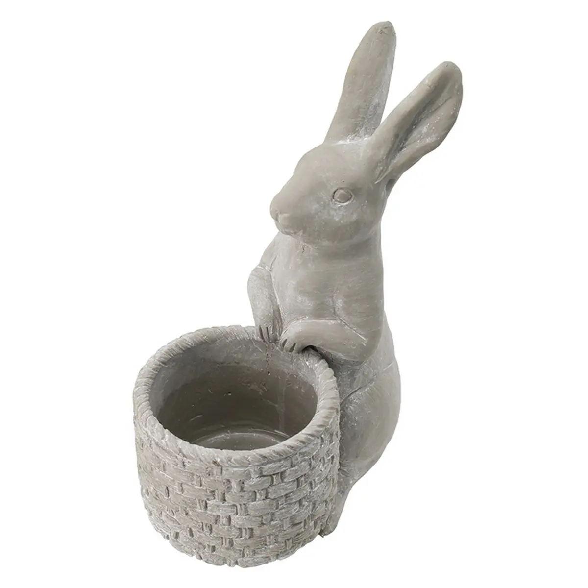9x5.5x12.5" Gray Cement Rabbit Planter On-Site