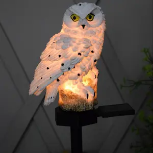 Solar Powered Owl Design Light, Resin Crafts Courtyard Lawn Outdoor Garden Decorative Light, Decorative Light for Home Garden, Outdoor Garden Lantern