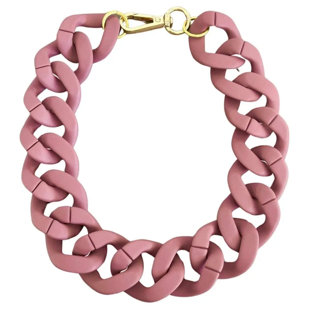 Silicone Chain Collar - Mauve