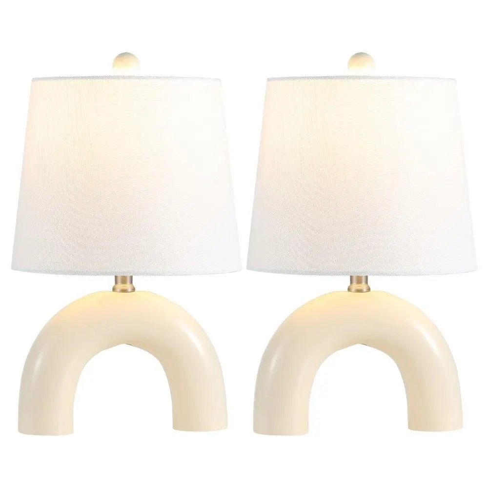 Zadie 17.75" Scandinavian Minimalist Ceramic Arch LED Table Lamp Zadie 17.75" Scandinavian Minimalist Ceramic Arch LED Table Lamp