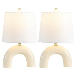 Zadie 17.75" Scandinavian Minimalist Ceramic Arch LED Table Lamp Zadie 17.75" Scandinavian Minimalist Ceramic Arch LED Table Lamp