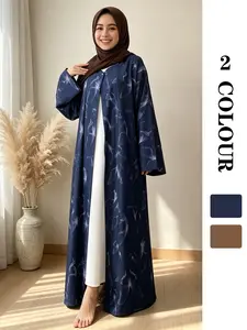 Artistic Gradient Print Butterfly Abaya, Polyester Fabric, Loose Fit, Wide Sleeves, 2 Colors, 5 Sizes, Elegant Style, Perfect for Any Occasion