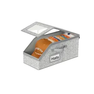 Transparent Window Baseball Cap Storage Box, Holds Up to 12 Hats, Dustproof Multi-Layer Rack, Space-Saving Organizer for Home Closet Door, Clear Storage Box