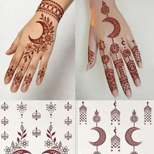 Moon & Flower Pattern Temporary Tattoo Stickers Design Suitable for Party and Holiday