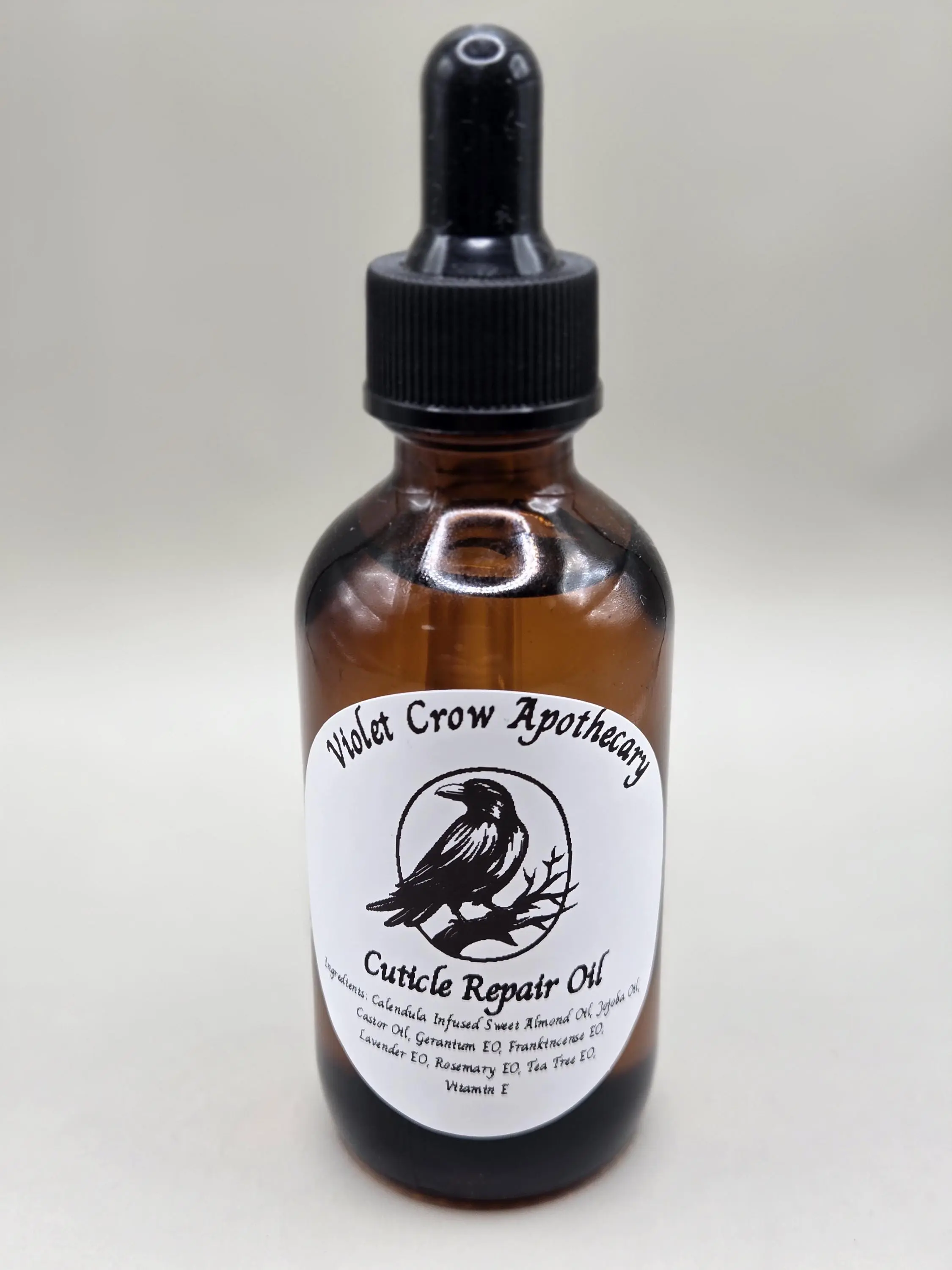 Herbal Cuticle Oil | Calendula Infused Nail & Skin Care | 2oz Dropper Bottle | Essential Oils | Dry Cuticle Repair | Clean Beauty