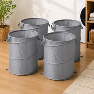 Simply Home 4-Pack Foldable Baskets – 17.5" Multi-Use Laundry, Car, Toy & Picnic Storage