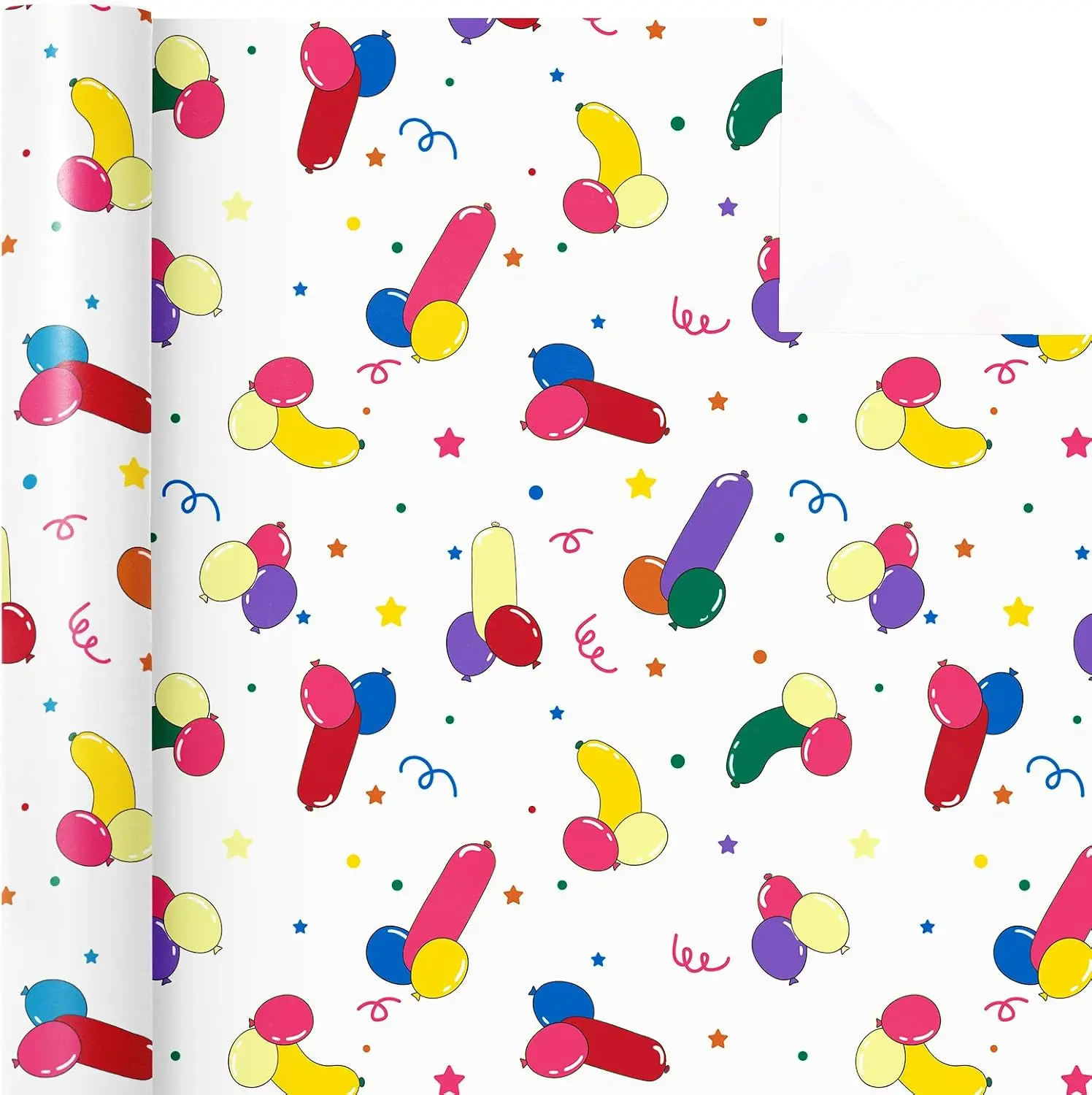 Funny Birthday Wrapping Paper - Ballooning Boys Rude Birthday Wrapping Paper Perfect for Best Friend Gift Wrap, Women & Bachelorette Part | Gift Wrapping Paper
