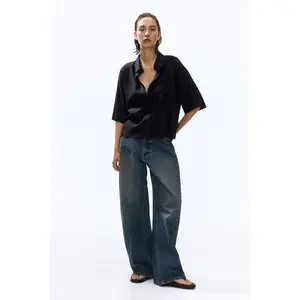 H&M Oversized linen-blend shirt