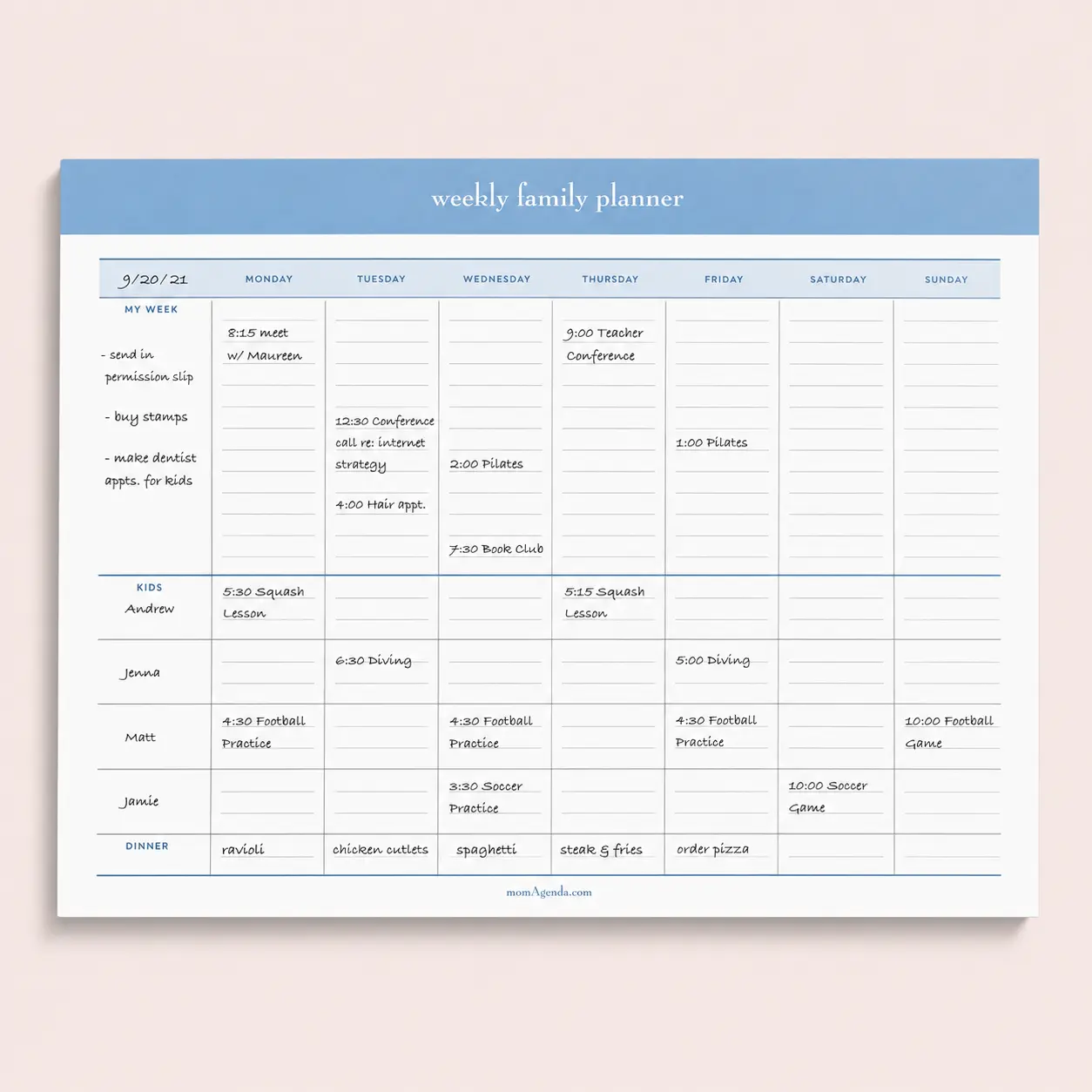 Weekly Family Planner Notepad