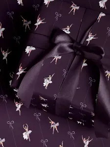 Ballerina Birthday Party Wrapping Paper Girl Gift Wrap Purple Wrapping Paper Ballet Gift Wrap for Holiday Wrapping Paper Children Gift Idea