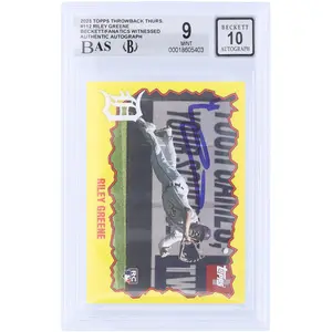 Riley Greene Detroit Tigers Autographed 2023 Topps TBT Design: 90's Robocop 2 #112 Beckett Fanatics Witnessed Authenticated 9/10 Rookie Card - Fanatics Authentic Certified