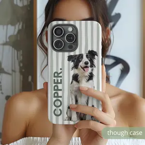 Custom Pet Photo Phone Case Personalized Watercolor Dog Portrait Iphone 17 Case Cat Face Cover Pet Memorial Gift Dog Mom Phone Case